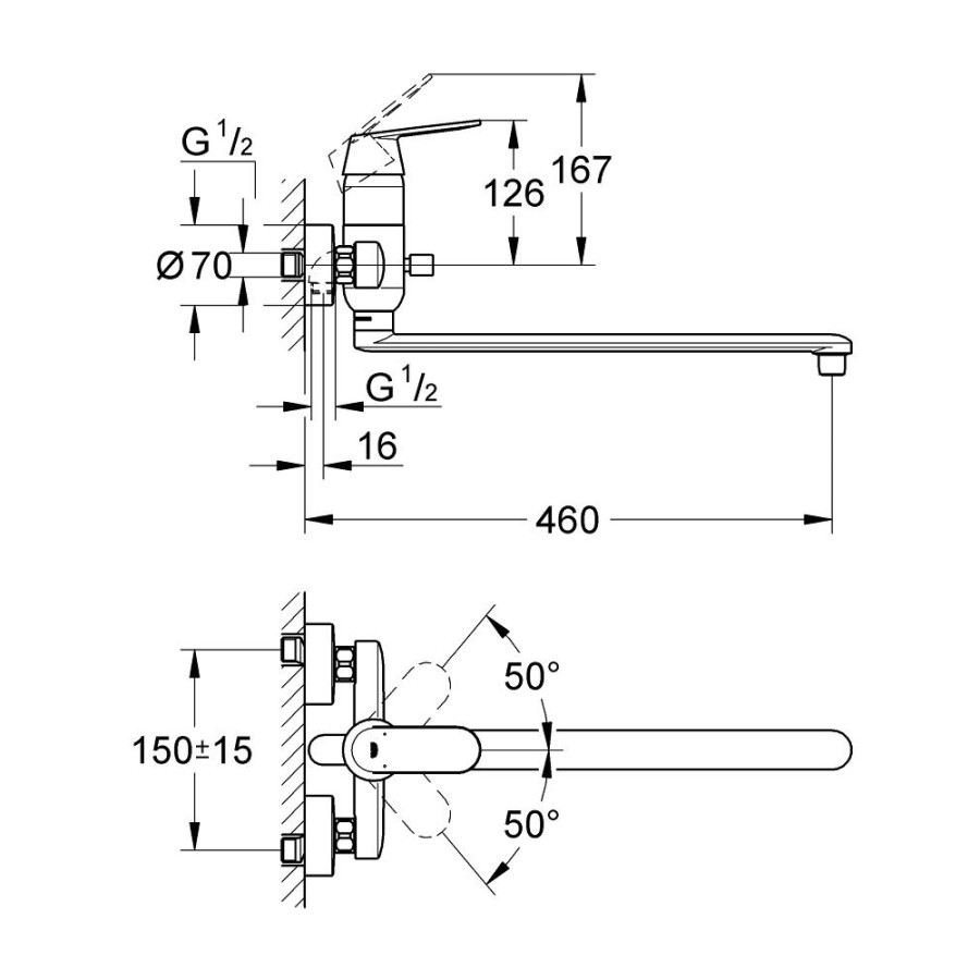 Смеситель для ванны Grohe Eurosmart Cosmopolitan 32847000