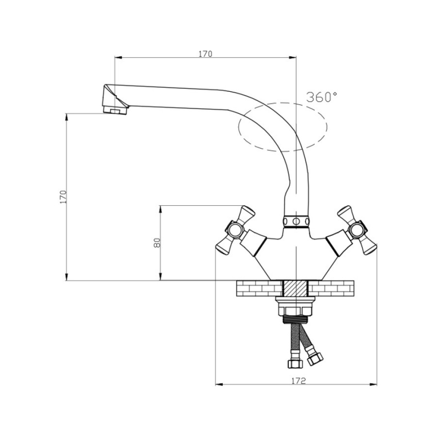 Смеситель для кухни GF (CRM) S-21-276F