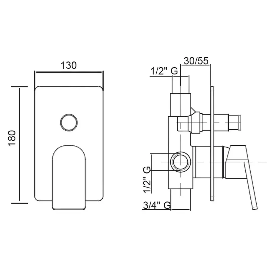 Смеситель скрытого монтажа для душа Bianchi Freedom INDFRE2010CRM для двух потребителей