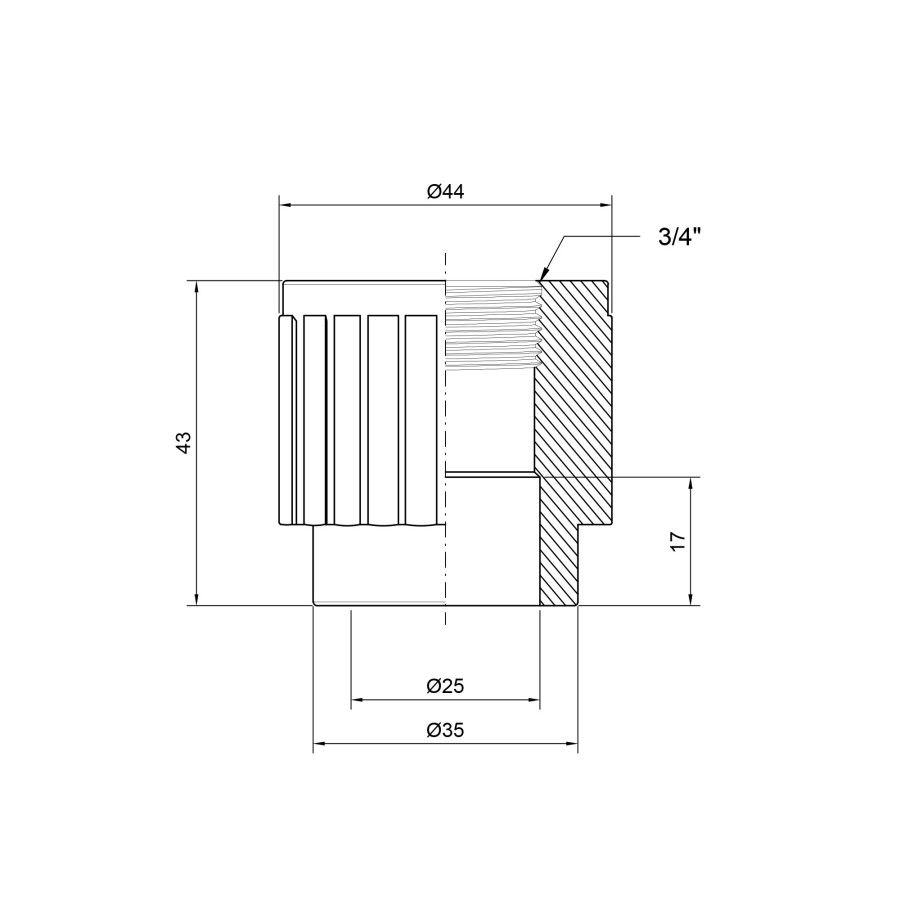 Муфта PPR Thermo Alliance 25х3 / 4 "ВР