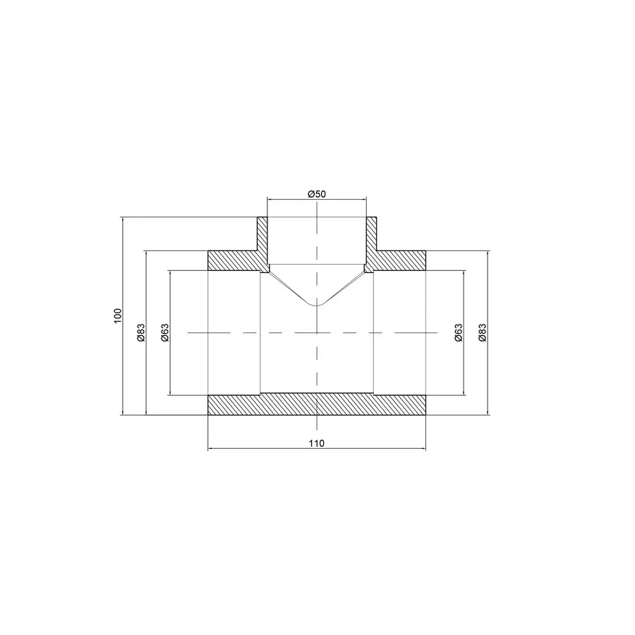 Трійник PPR Thermo Alliance 63х50х63