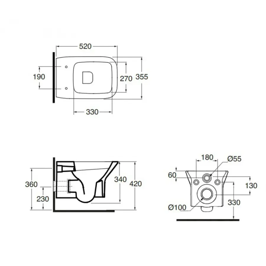 Унитаз подвесной Azzurra Prua PRU100ECO1SOSK безобидковий