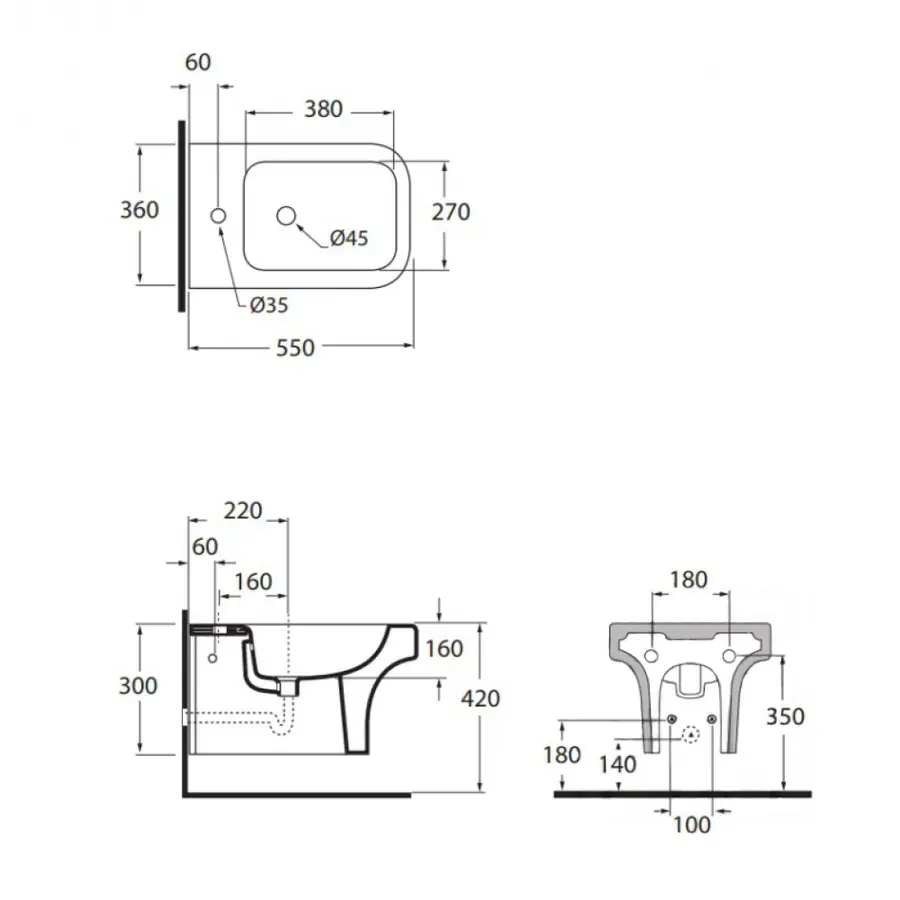 Биде подвесное Azzurra Tulip TUL500B1SOSK