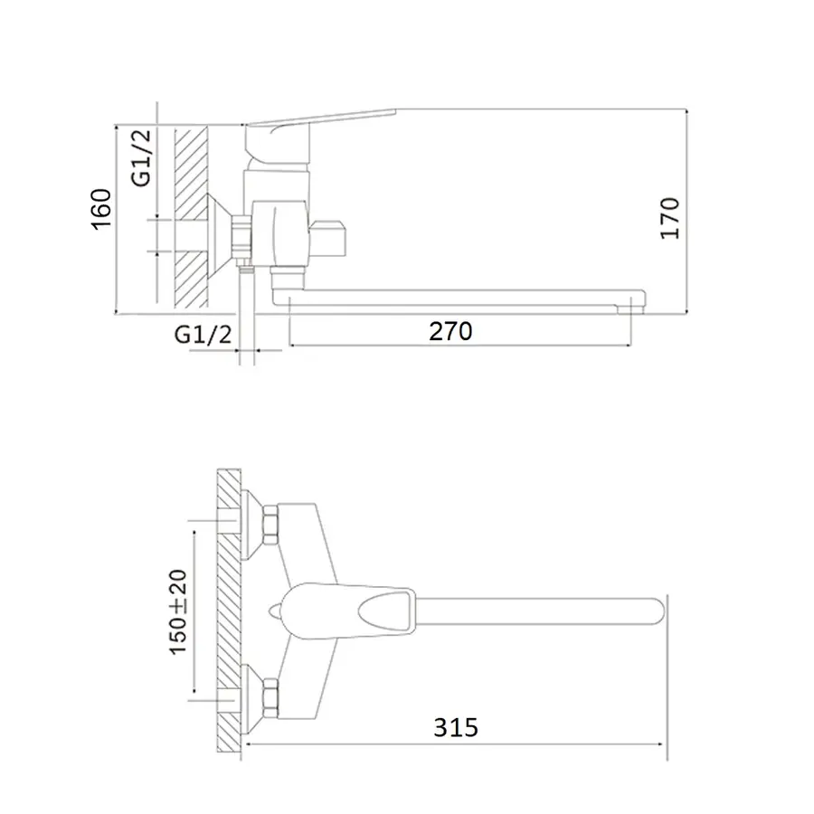 Змішувач для ванни Brinex 41C 005N