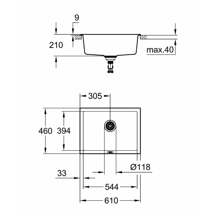 Кухонна гранітна мийка Grohe Sink K700 Undermount 31655AP0