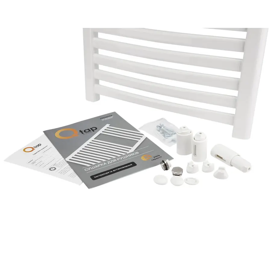 Сушилка Полотенцесушитель водяной Qtap Dias (WHI) P21 1200x500 HY