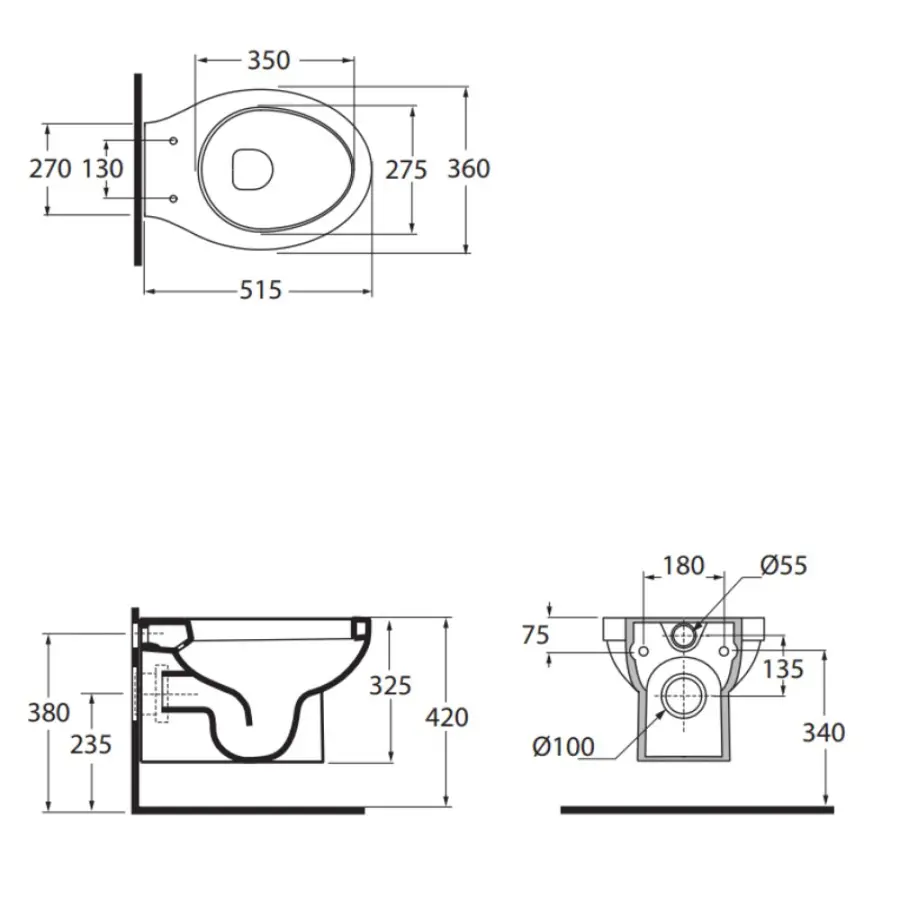 Унітаз підвісний Azzurra Cult XCU100B1SOSPXCU1800F