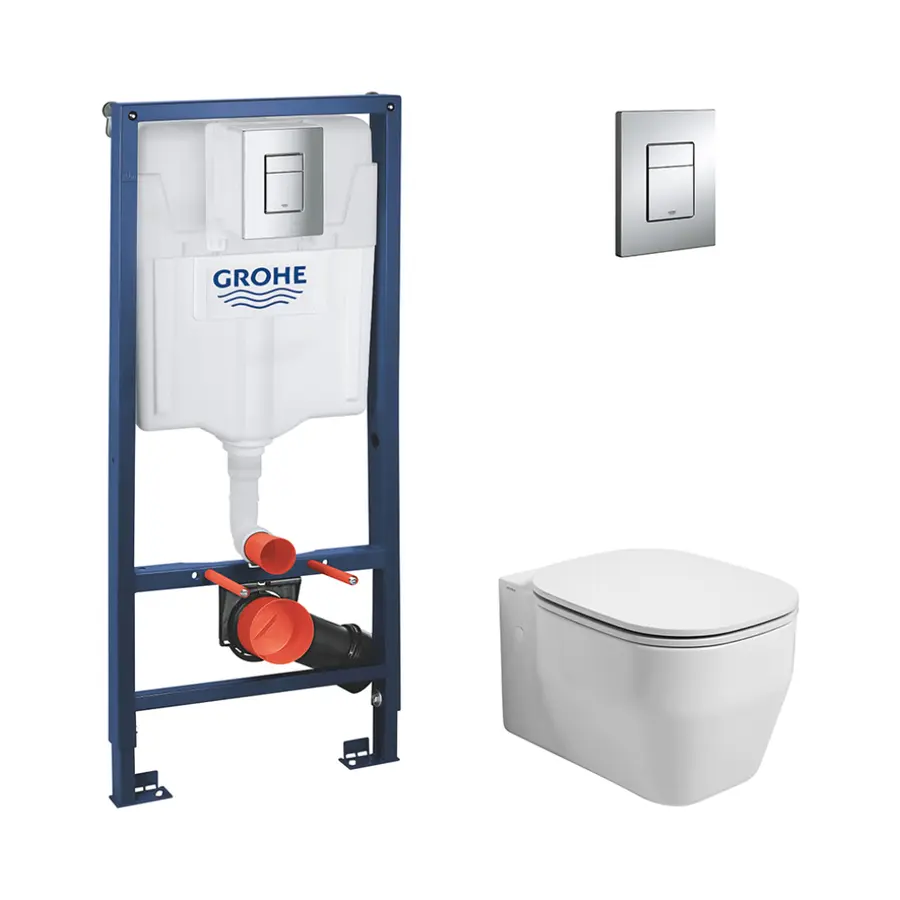 Набор унитаз Azzurra Glaze GLZ100B1SOSK с сиденьем Azzurra Glaze GLZ1800F + инсталляция Grohe Rapid SL 38772001