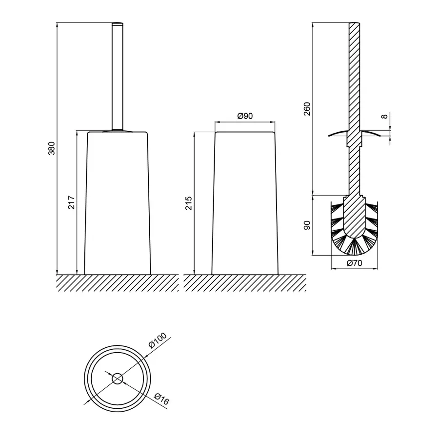 Ершик для унитаза Lidz (ORA) 121.05.10