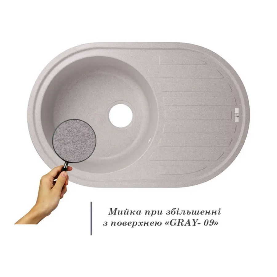 Кухонна гранітна мийка Lidz 780x500/200 GRA-09 (LIDZGRA09780500200)