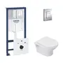 Набір інсталяція 5 в 1 Grohe Rapid SL 38827000 + унітаз з сидінням Qtap Lark QT0331159W