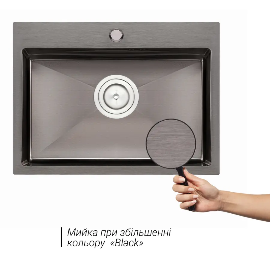 Кухонна мийка Qtap D5843BL 2.7/1.0 мм Black (QTD5843BLPVD10)