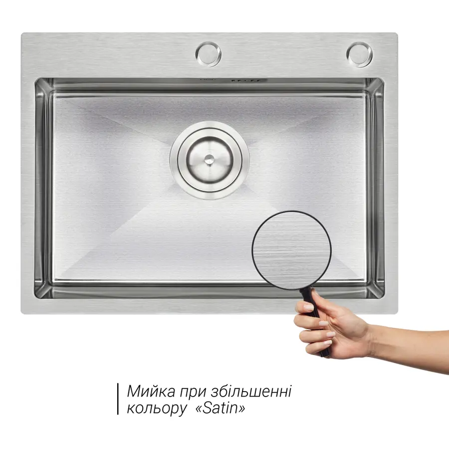 Кухонная мойка Qtap D6045 2.7 / 1.0 мм Satin + смеситель + сушилка + дозатор для моющего средства