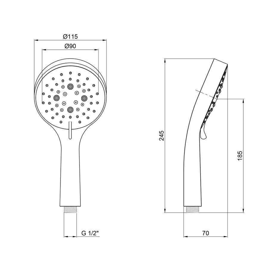 Лійка для ручного душу Qtap Rucni A115O3PCW