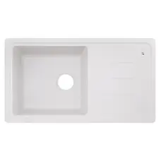 Кухонна гранітна мийка Lidz 780x435/200 WHI-01 (LIDZWHI01780435200)