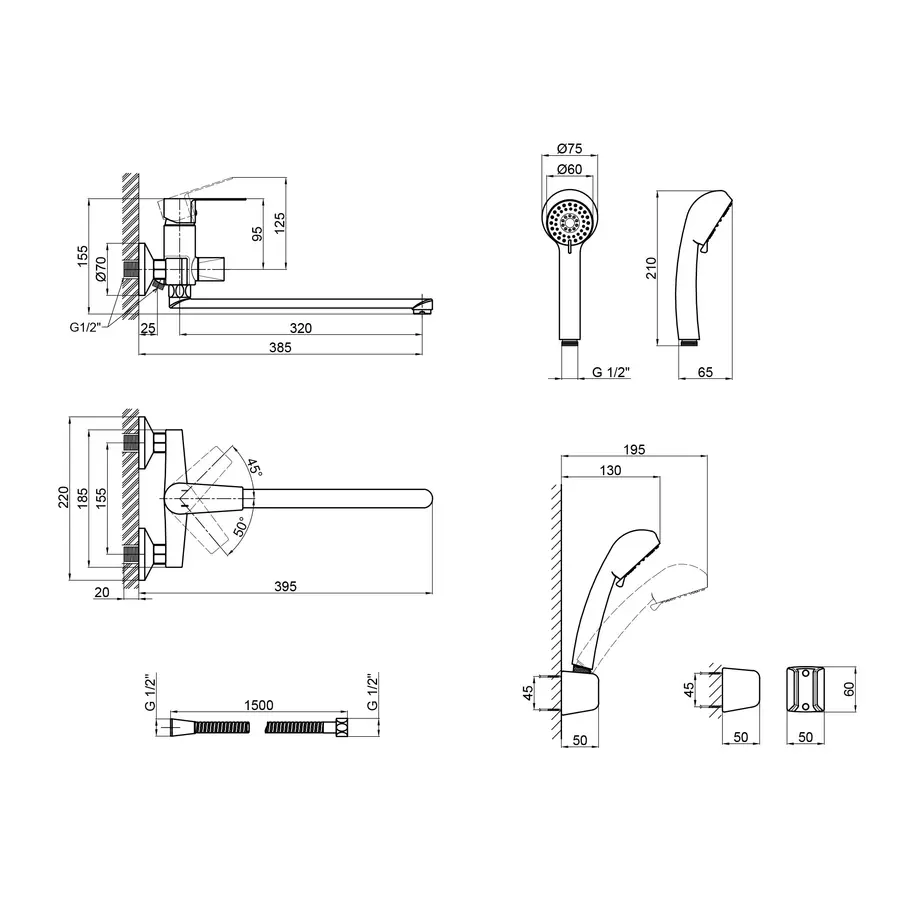 Змішувач для ванни Qtap Levny 3250104C