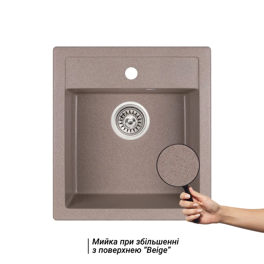 Кухонна гранітна мийка Qtap CS 5046 Beige (QT5046BEI551)