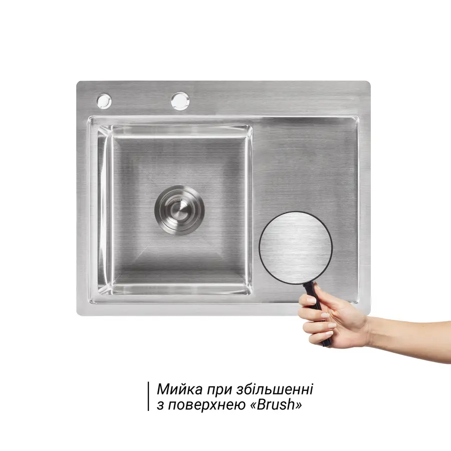 Кухонная мойка Lidz H6350L 3.0 / 0.8 мм Brush + сушилка + дозатор для моющего средства