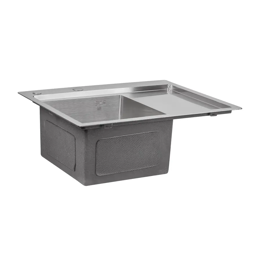 Кухонная мойка Lidz H6350L 3.0 / 0.8 мм Brush + сушилка + дозатор для моющего средства