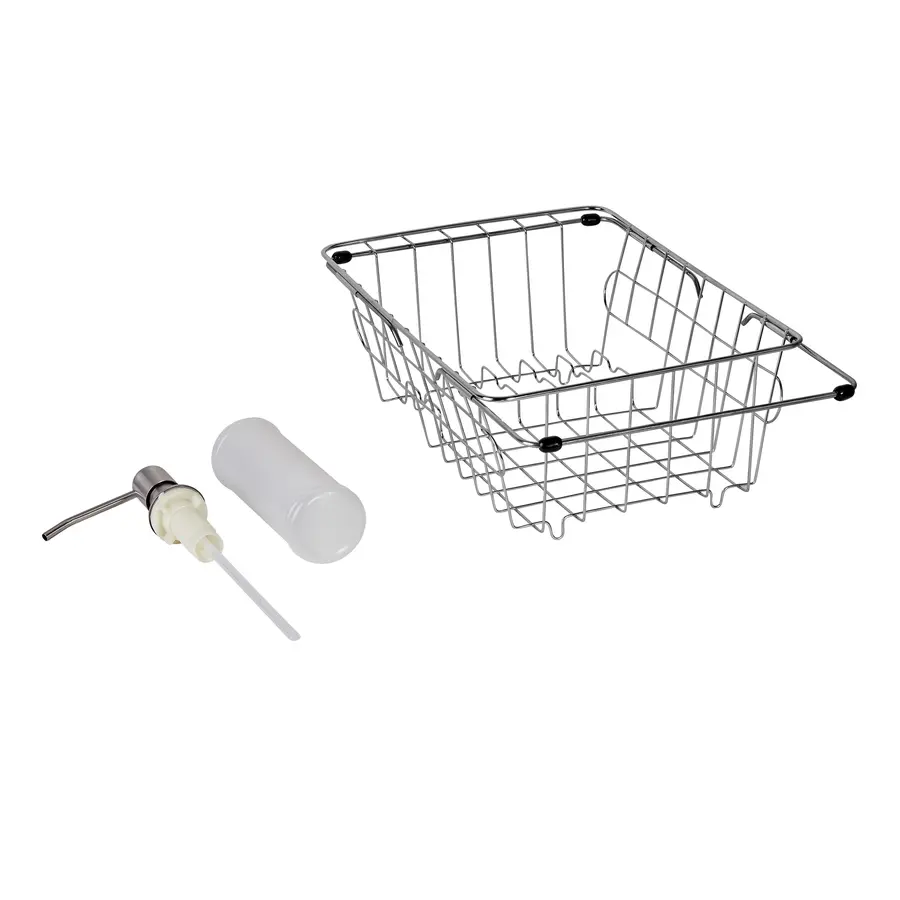 Кухонная мойка Lidz H6350L 3.0 / 0.8 мм Brush + сушилка + дозатор для моющего средства