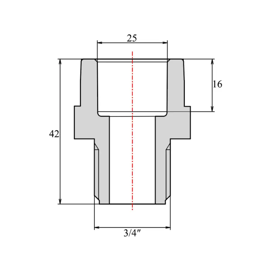 Заглушка PPR Blue Ocean с резьбой 25х3 / 4 "ЗР