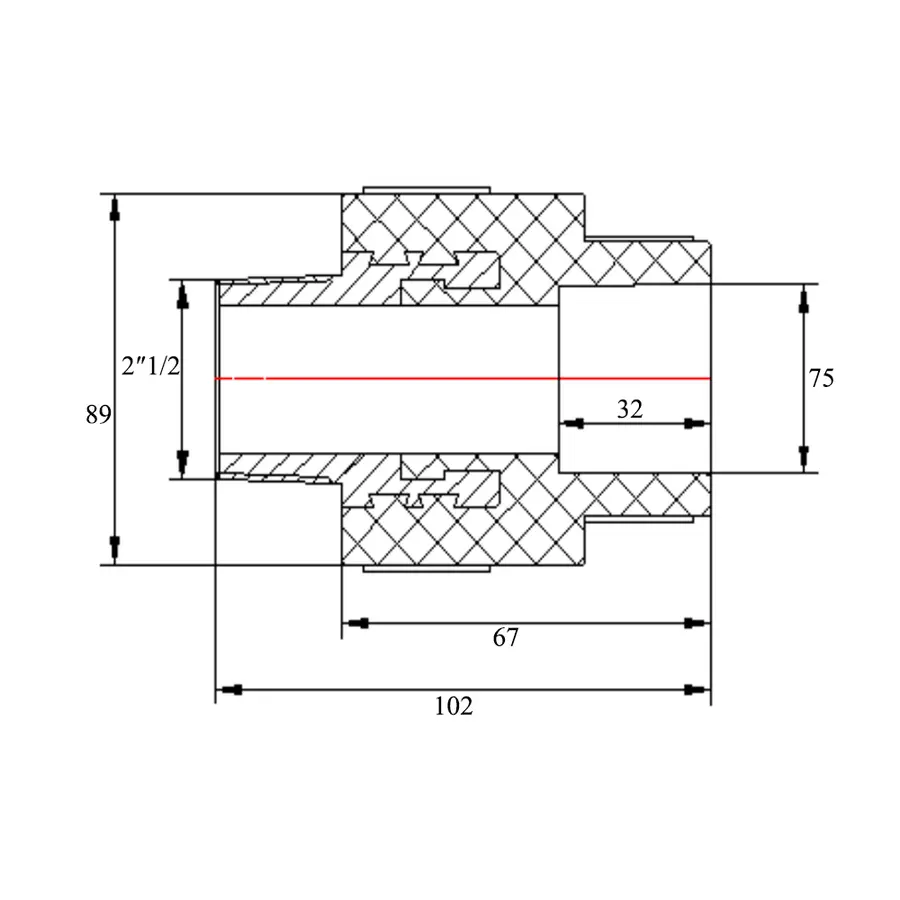 Муфта PPR Blue Ocean 75х2 "1/2 ОР