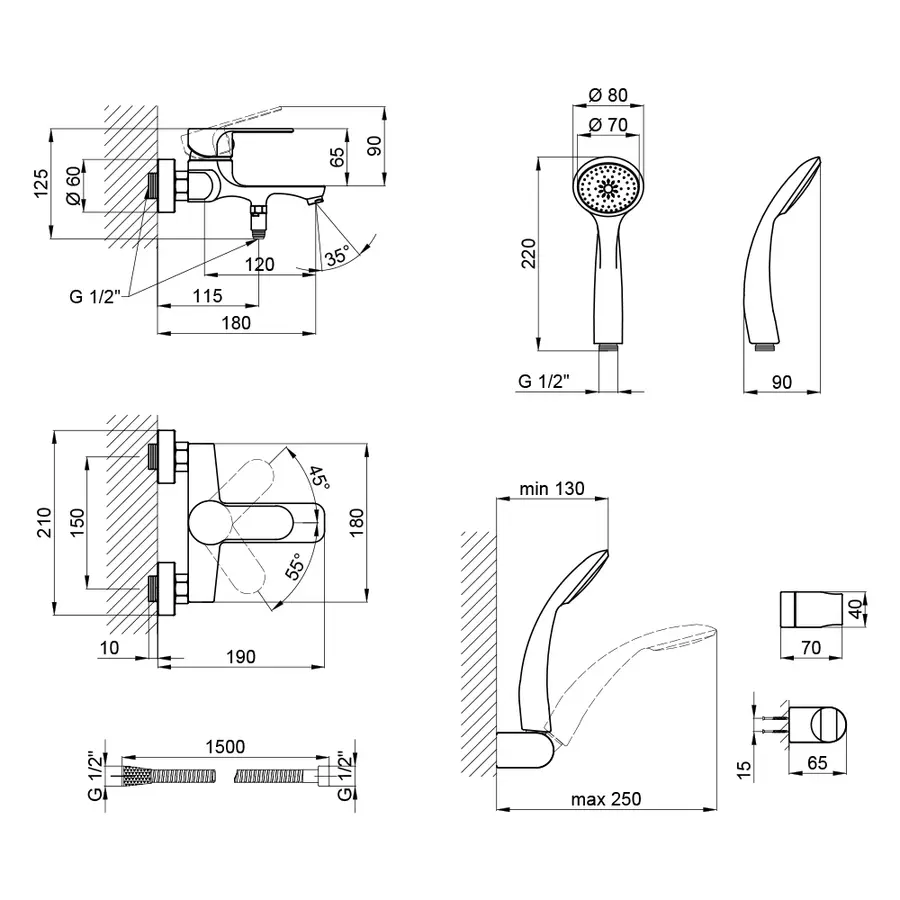 Змішувач для ванни Qtap Astra CRM 006 New