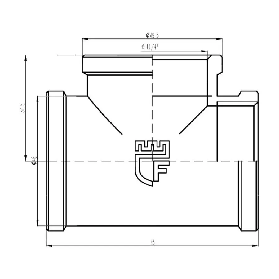 Трійник SD Forte 1" 1/4 ВВ SF36132