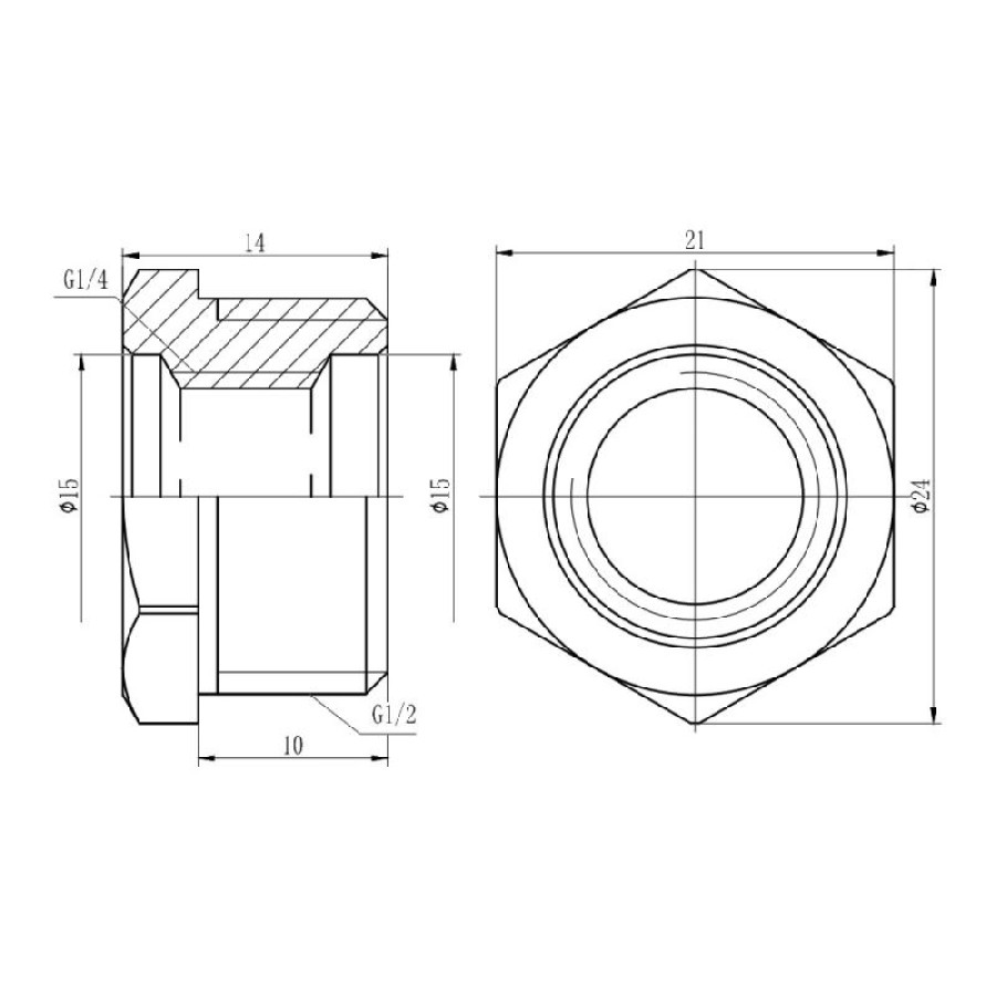 Футорка SD Forte 1/2"х1/4" ЗВ SF374156