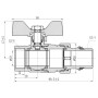 Кран кульовий "Американка" SD Forte 3/4" з антипротіканням прямий SF222W20