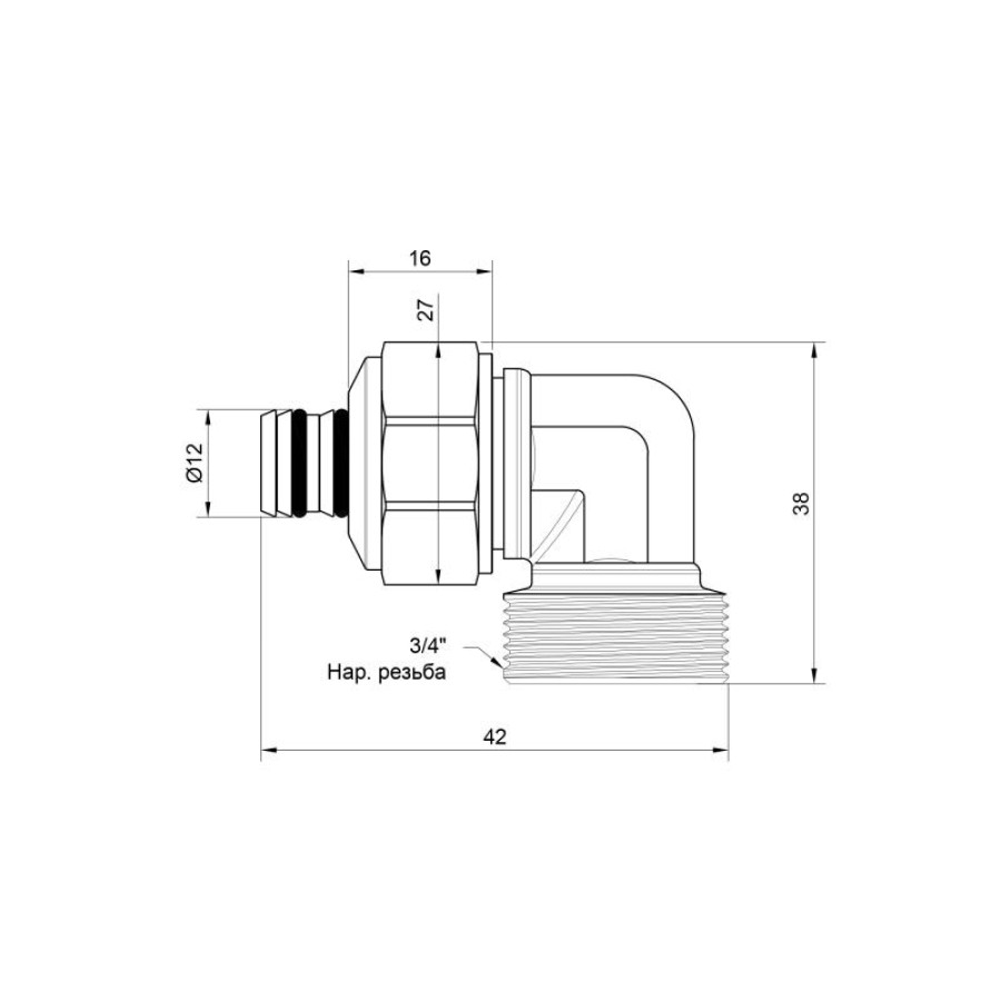 Кутик обтискний Icma 20х3/4" ЗР №544