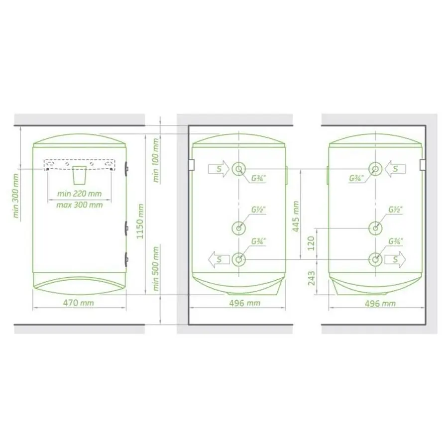Комбінований водонагрівач Tesy Modeco 120 л, сухий ТЕН 1,2 кВт (GCV9S1204724DC21TS2RCP) 303562
