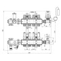 Колекторна група Icma 3/4" 4 виходи, з витратоміром №A3K013