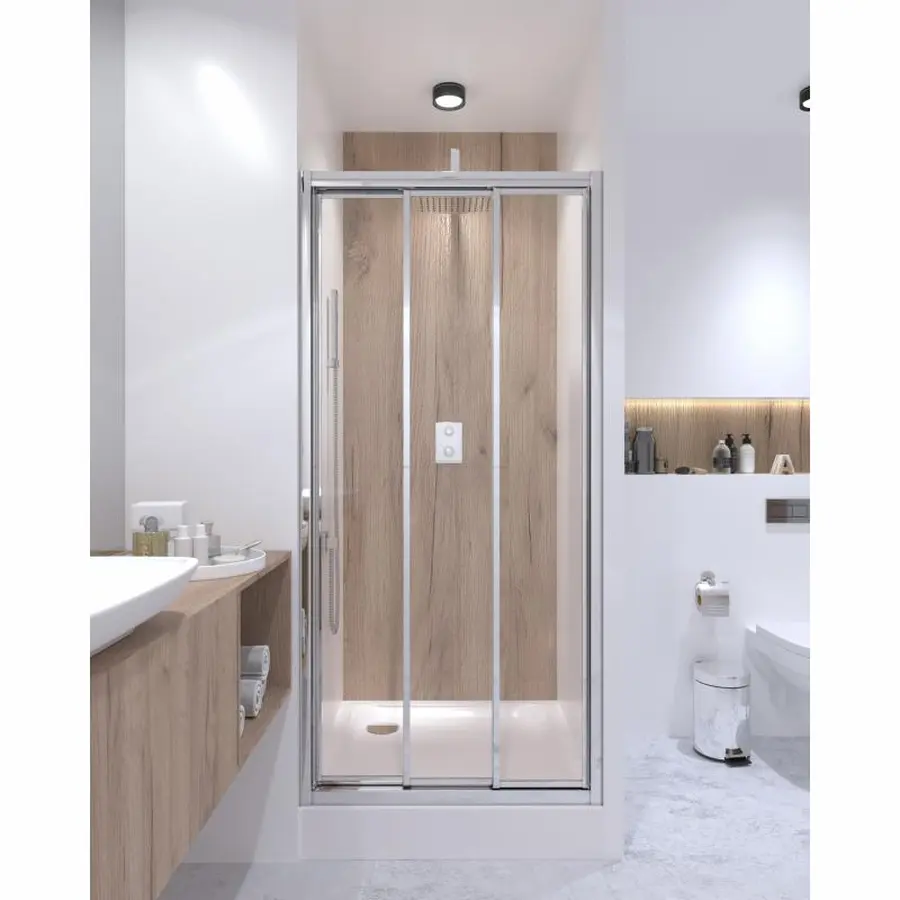 Душові двері в нішу Qtap Unifold CRM208.C4 78-81x185 см, скло Clear 4 мм, покриття CalcLess