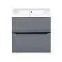 Комплект Qtap Scorpio 605х585х460 Graphite тумба підвісна + раковина урізна QT1472TPВ6023060CG