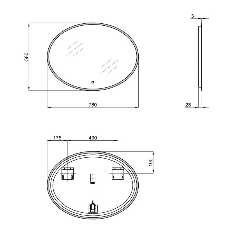 Дзеркало Qtap Virgo 780х580 з LED-підсвічуванням QT18783502W