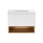 Комплект Qtap Robin 700х580х437 White/Whitish oak тумба підвісна + раковина урізна QT1372TPВ7001WWO