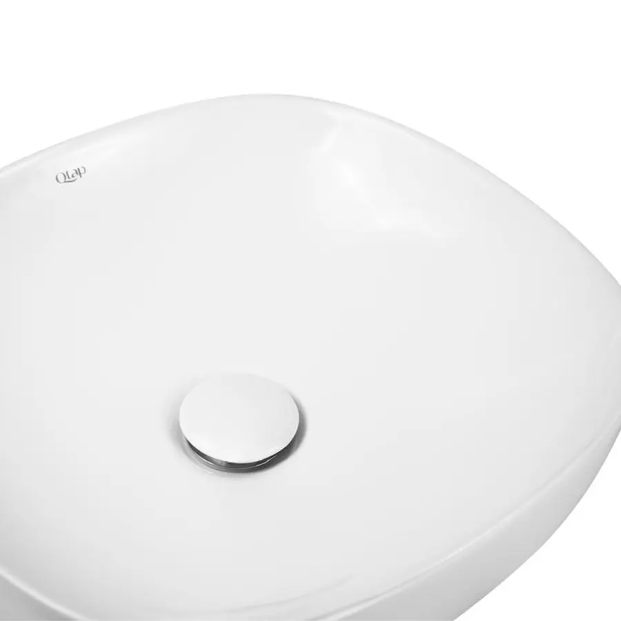 Раковина-чаша Qtap Kolibri 370х370х120 White з донним клапаном QT10118037FW