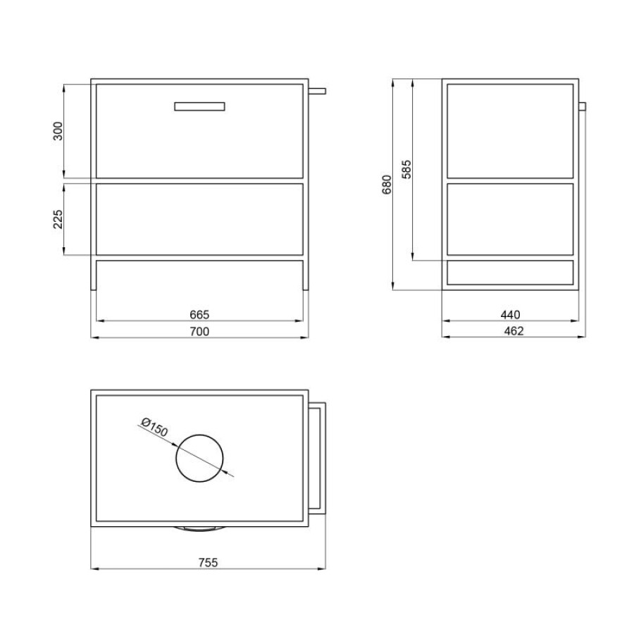 Тумба підлогова Qtap Taurus 700х616х469 Whitish oak зі стільницею QT2480TNT73WO