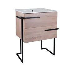 Комплект Qtap Taurus 600х800х437 Whitish oak тумба підлогова + раковина урізна QT2471TNT603WO