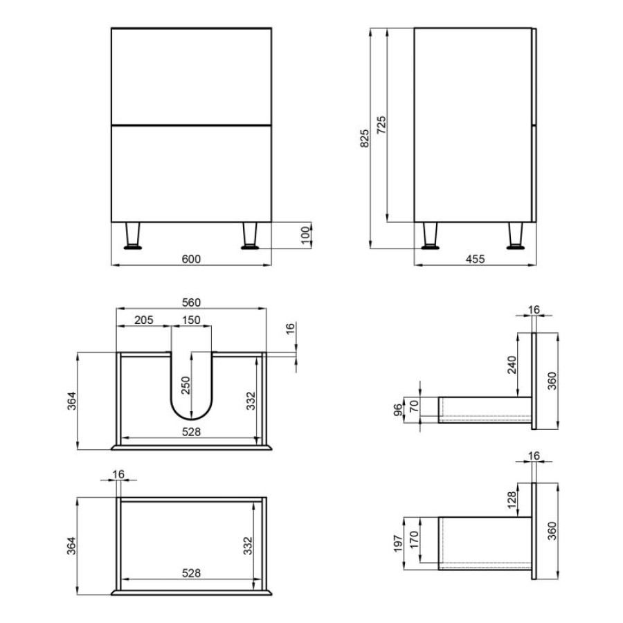 Тумба підлогова Qtap Tern 600х725х437 White QT1773TNL601W