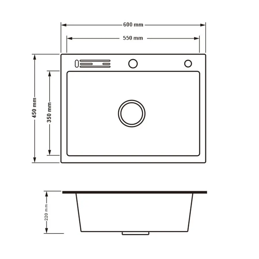 Кухонна мийка Lidz H6045K 3.0/1.0 мм Brush (LIDZH6045KBRU3010) з вбудованним тримачем для ножів
