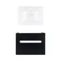 Комплект Qtap тумба підвісна Virgo 600х580х437 мм Black/White + раковина урізна Albatross QT71V44056