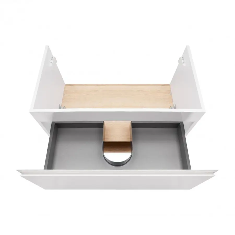 Тумба підвісна Qtap Robin 900х580х500 WHITE/WHITISH OAK QT1374TPВ9001NWWO