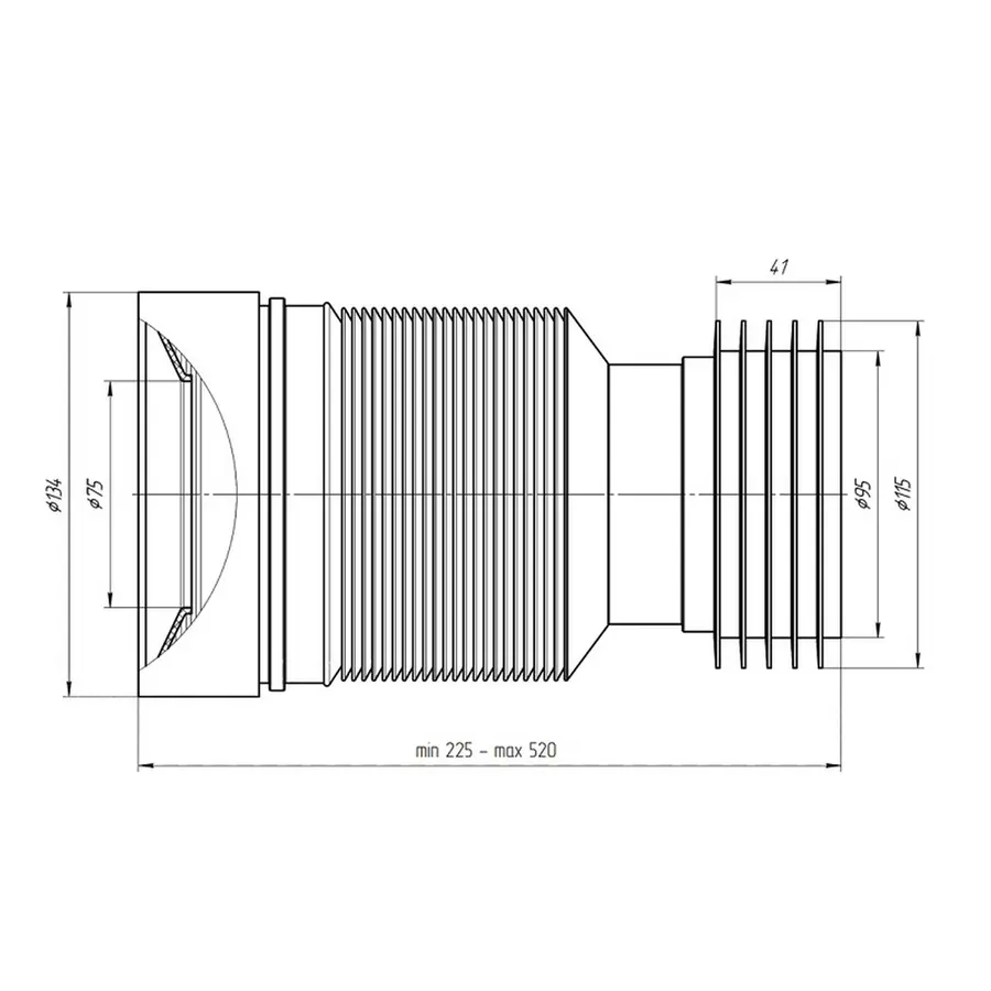 Гибкая труба для унитаза ANI Plast К828
