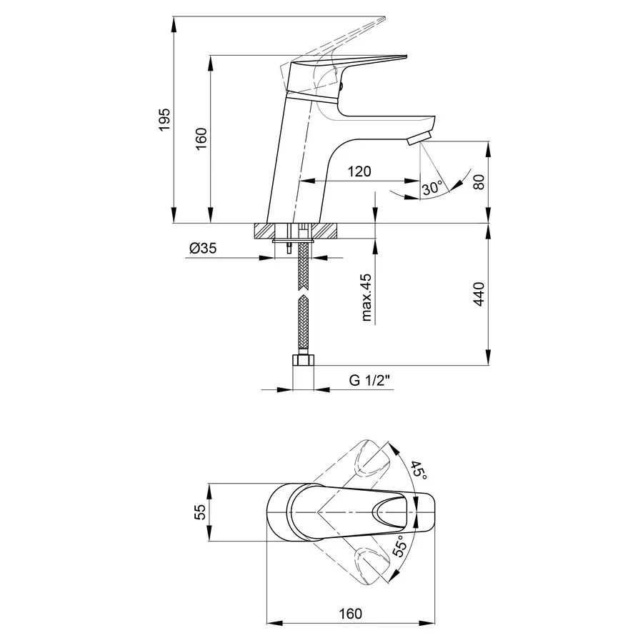 Змішувач для раковини Qtap Jody СRM 001