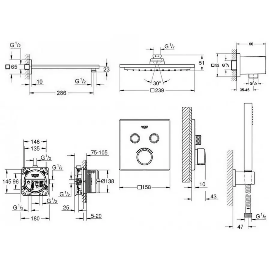 Душова система Grohe Grohtherm SmartControl 34506SC0