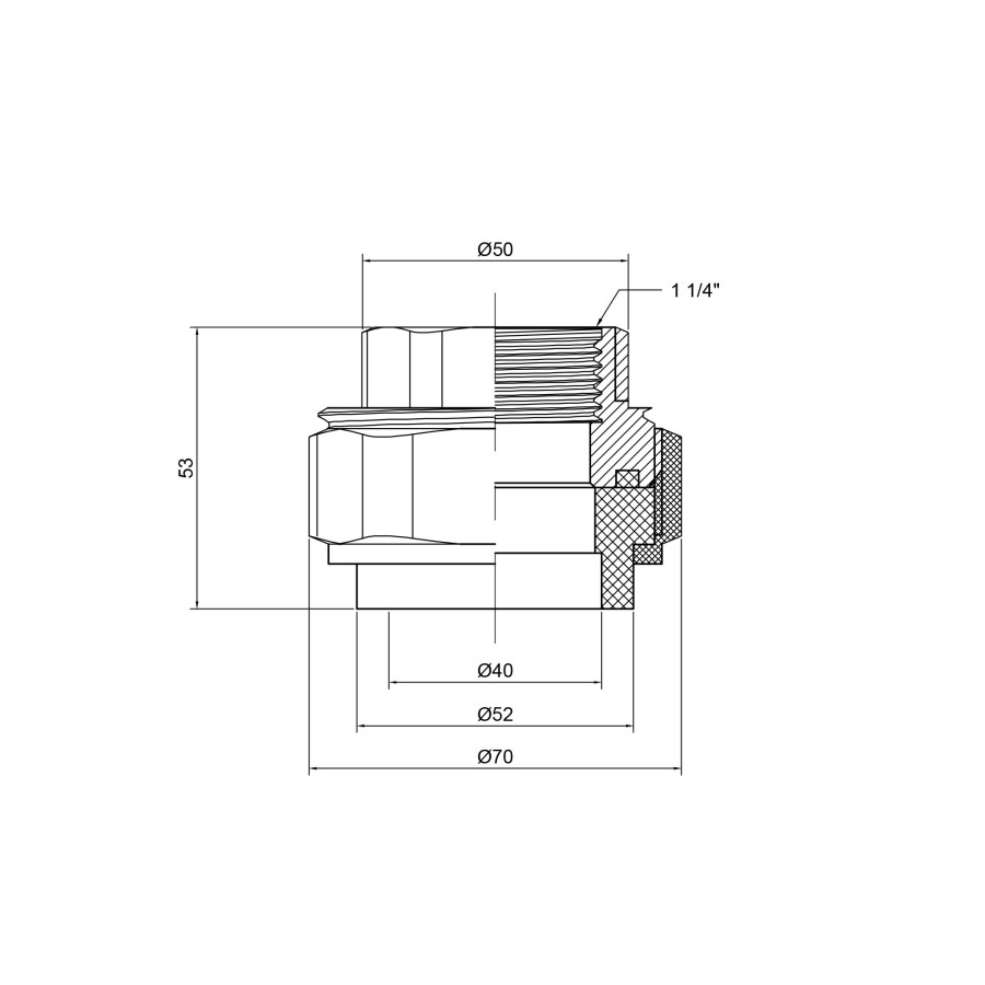 Сгон "Американка" PPR Thermo Alliance 40х1 "1/4 ВР