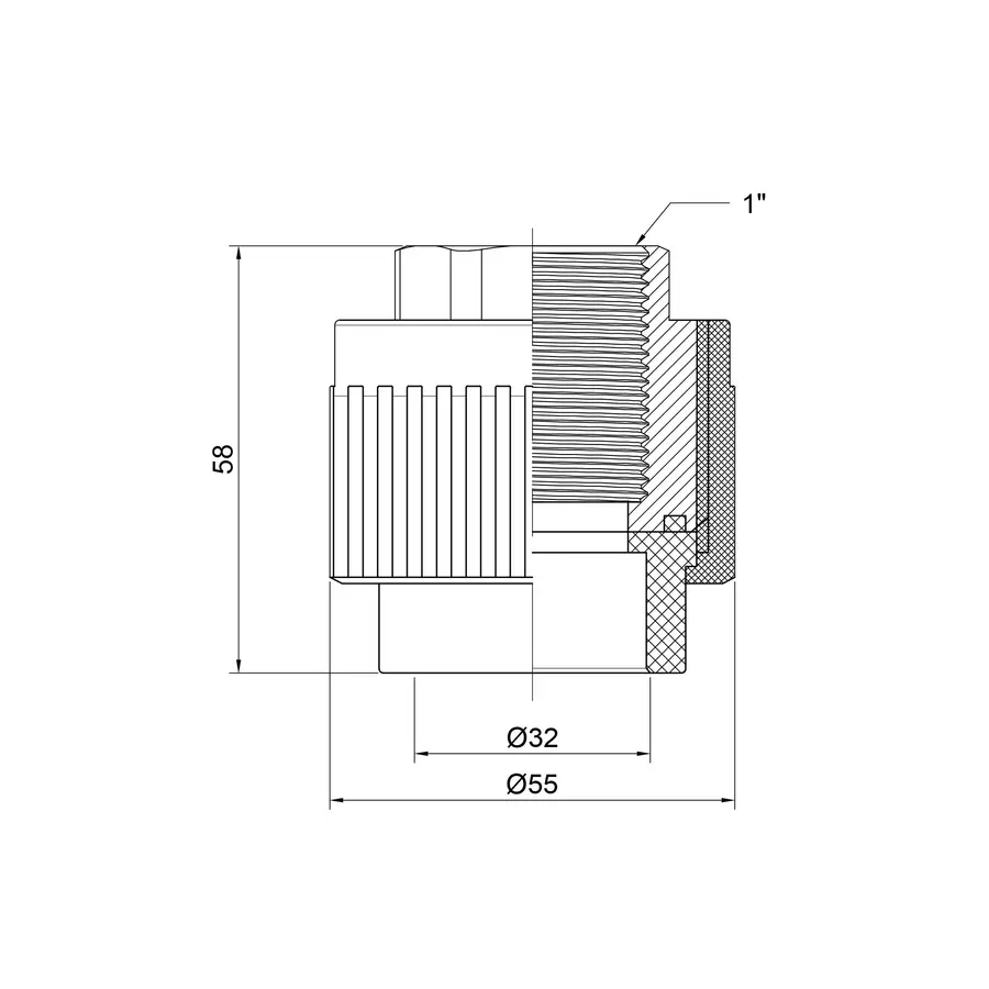 Муфта PPR Thermo Alliance 32х1 "ВР