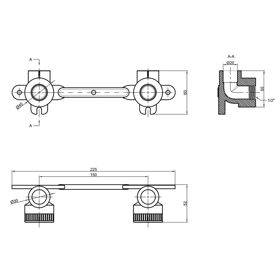 Планка PPR Thermo Alliance под смеситель 20х1 / 2 "ВР